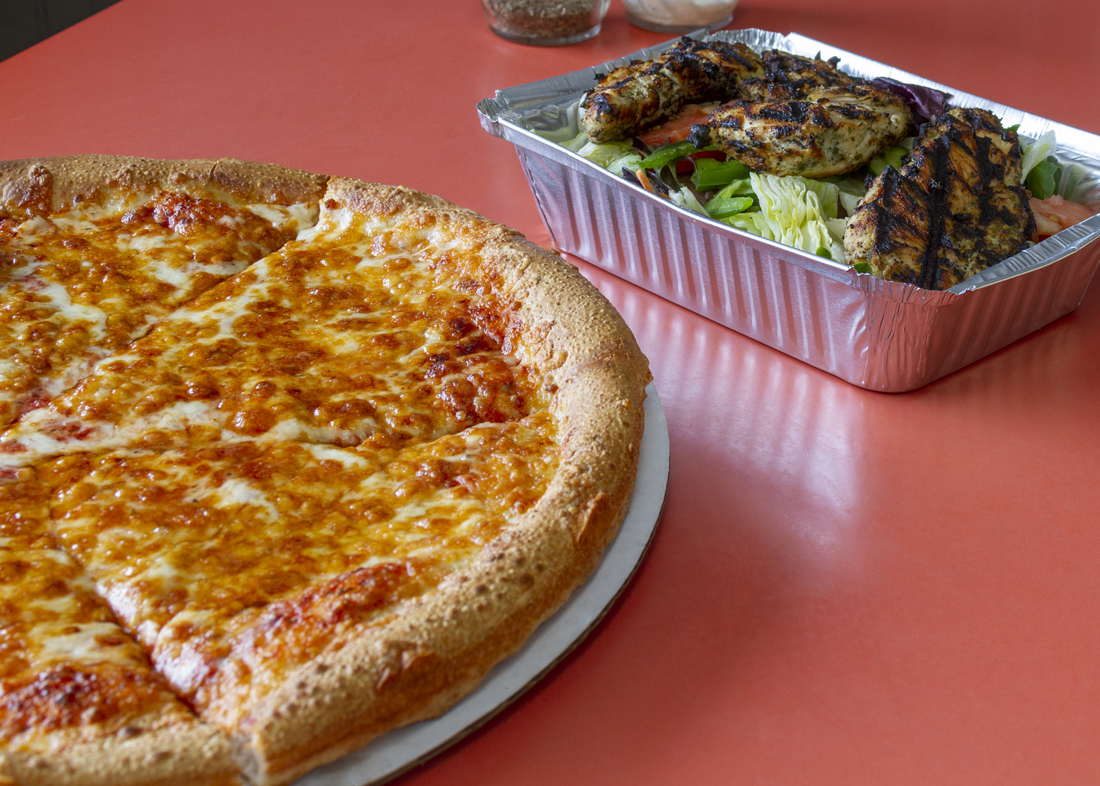 pizza and salad