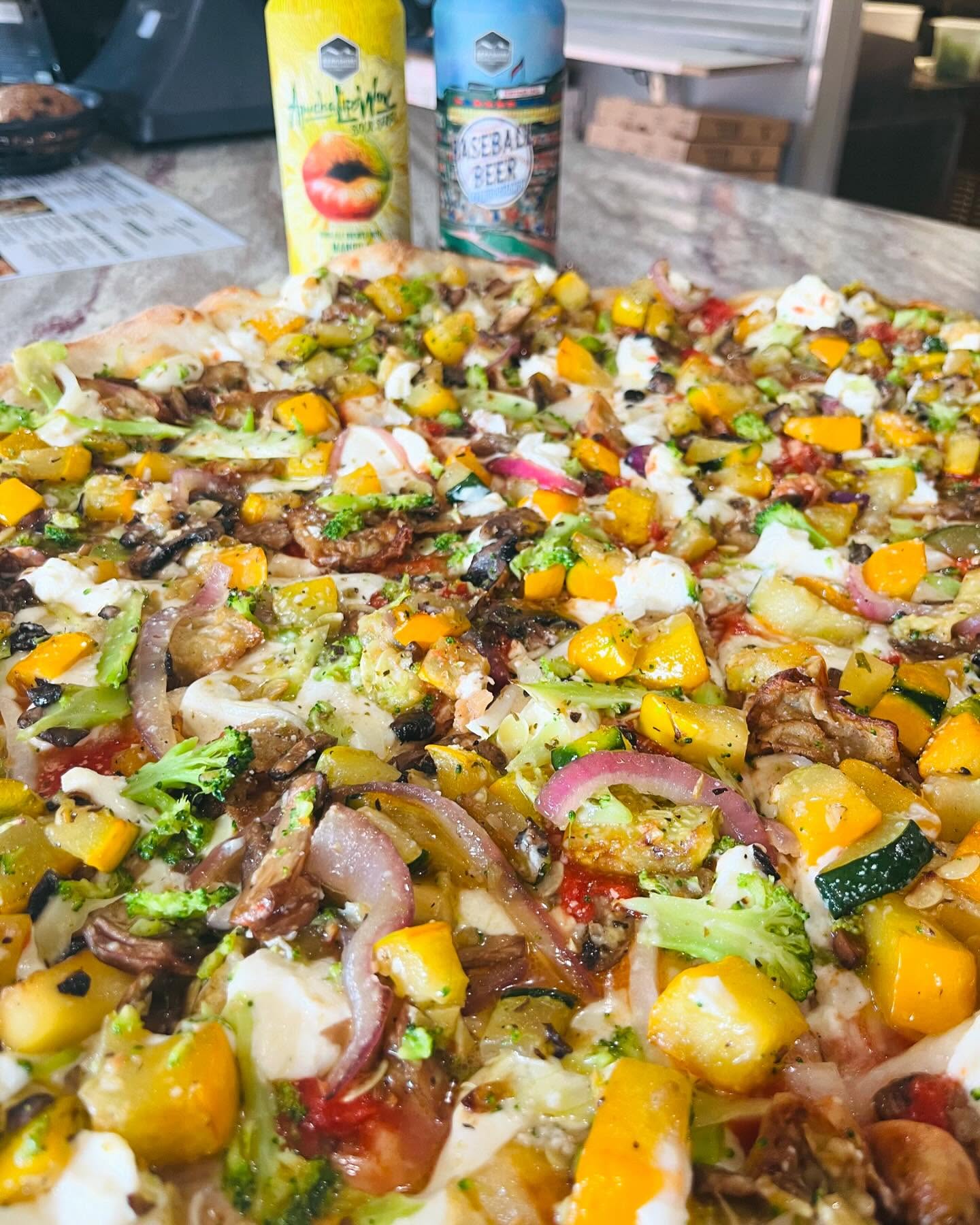 Top view of table full of food