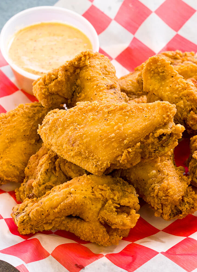 Top view of table full of food