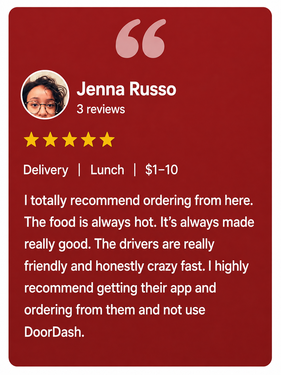  five start google review best pizza
