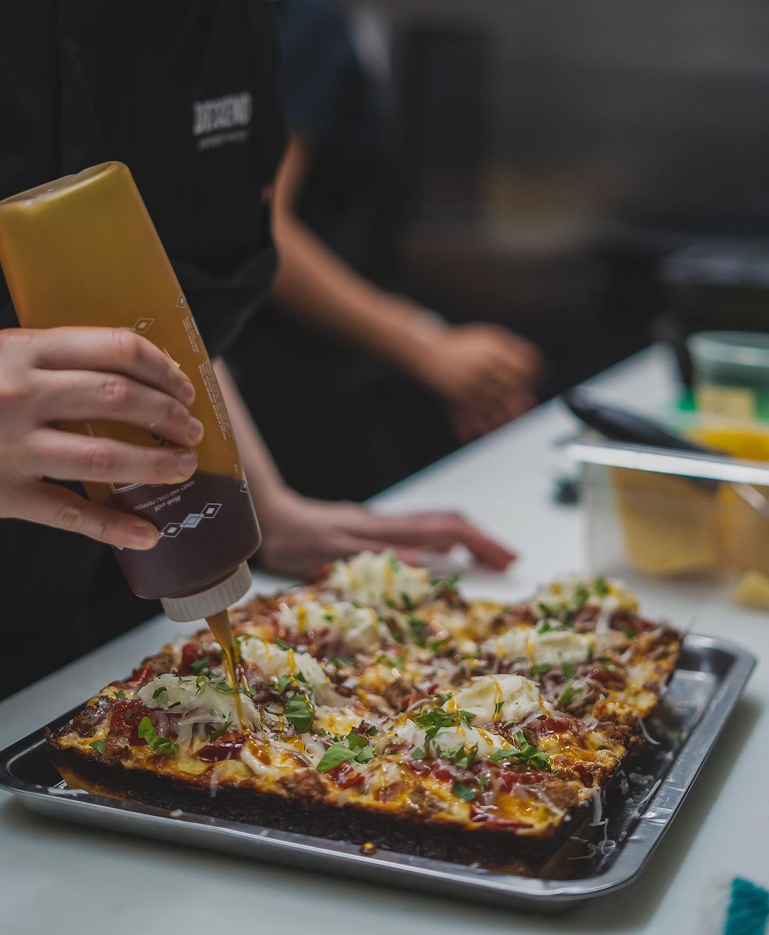 Chef preparing ingredients
